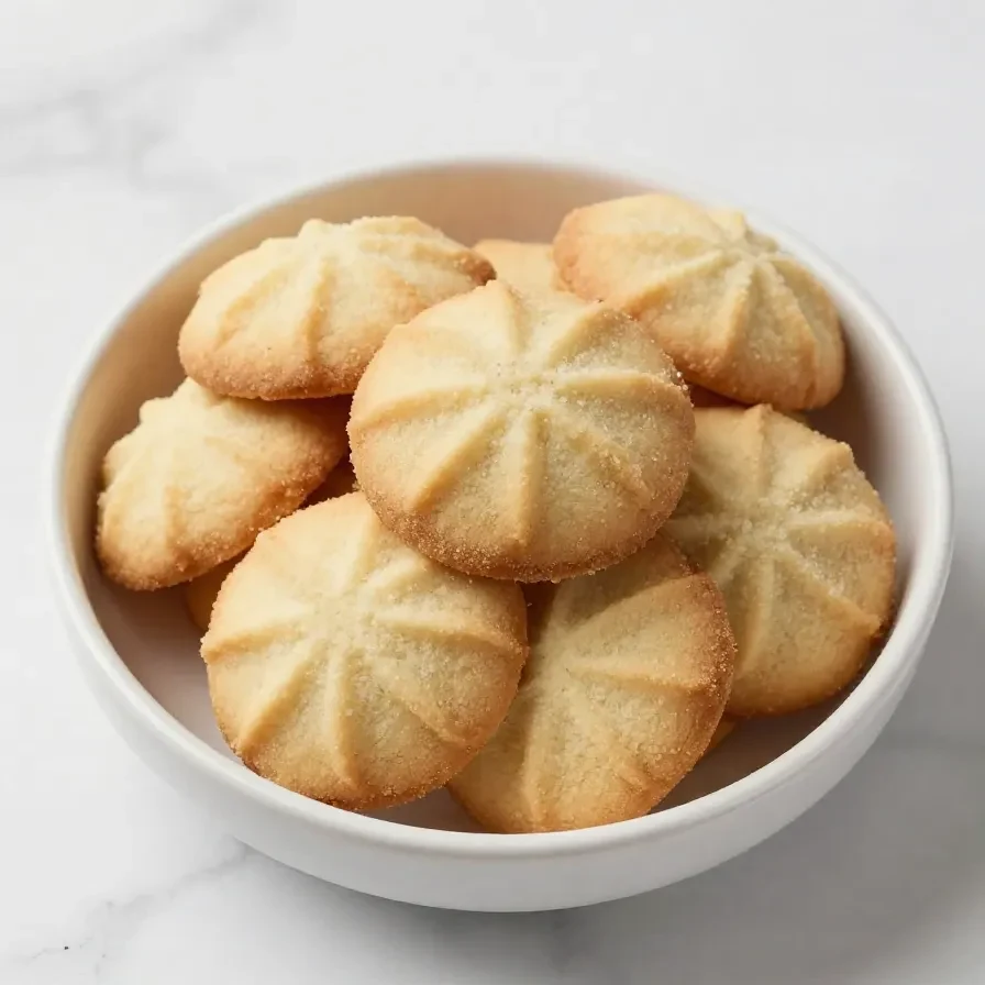 Galletas de azúcar de vainilla recién horneadas en una bandeja.