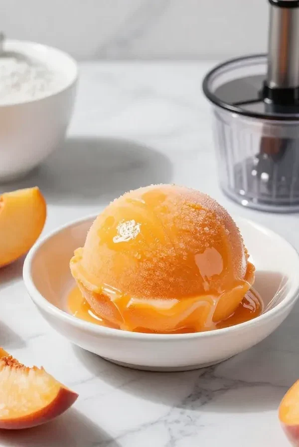 Receta fácil de sorbete de durazno