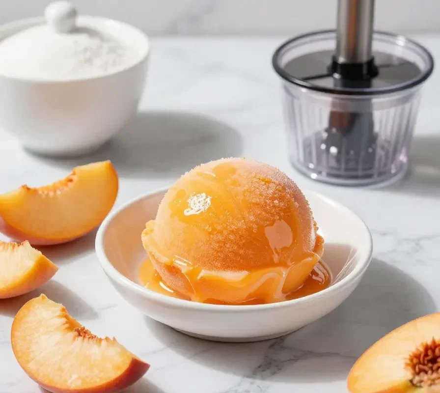 Receta fácil de sorbete de durazno